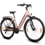 SAXXX E Bike Damen 28 Zoll Tiefeinsteiger mit 36V 13Ah Akku, Elektro Fahrrad Erwachsene mit Scheibenbremse, 7 Gang Kettenschaltung Pedelec mit Federgabel, Gepäckträger für Damen/Frauen Herren/Männer