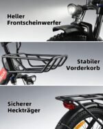 E-Bike Folding Bike 20 Inch with 250 W Motor and 100 km Range - Folding Bike E-Bike 20 Inch Aluminium Lightweight Construction (22 kg), Electric Bicycle Folding Bike with Basket for 36 V 13 Ah