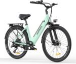 MileCity1 26" E-Bike für Erwachsene, 7 Gang Elektrofahrrad mit Austauschbarem 36V 13Ah Akku, 25 km/h und 80–100km Reichweite E-Bike für Städtische Pendler, IP65 Wasserdicht