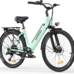 MileCity1 26" E-Bike für Erwachsene, 7 Gang Elektrofahrrad mit Austauschbarem 36V 13Ah Akku, 25 km/h und 80–100km Reichweite E-Bike für Städtische Pendler, IP65 Wasserdicht