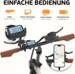 ESKUTE E Bike Herren F200, 14 Zoll Klapprad Elektrofahrrad, 36V 7.8Ah Akku Lange Reichweite bis 35-50KM, Mini Faltbike mit Handyhalterung & USB-Ladeanschluss, E-Mountainbike