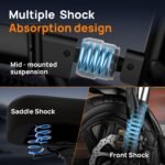 URLIFE E-Bike Folding Bike with 14 Inches, 48 V 7.5 Ah Lithium Battery for Long Range up to 60 KM, Electric Bicycle 250 W Motor, 3 Riding Modes, Adjustable Seat Height, Folding Pedelec Ebike for Men