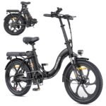 MilePort 1 Electric Bicycle for Adults, 250 W Folding Electric Bicycle with 36 V 13 Ah Removable Battery, Speed 25 km/h and Range 100 Km, 20 x 3.0 Inch Fat Tyres E-Bikes for City Commuters