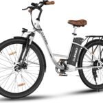 E-Bike 28-Zoll-Elektrofahrrad, 7-Gang-Damenfahrrad, E Bike für die Stadt, LCD-Display, mit Vorderradgabel-Federung, City Ebike für Herren und Damen