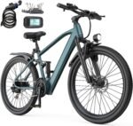 E-Bike 26 Inch with 21 Speed Gears 250 W Motor 13 Ah Battery Top Speed 25 km/h High Carbon Steel Frame LCD Display City Electric Bicycle