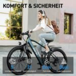 E-Bike 26 Inch with 21 Speed Gears 250 W Motor 13 Ah Battery Top Speed 25 km/h High Carbon Steel Frame LCD Display City Electric Bicycle