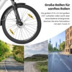 Touroll J1 ST 27,5" E Bike, Elektrofahrrad Trekkingrad E-Bike Herren Damen mit 561.6Wh Akku,100km Reichweite, 250W Motor, E-Fahrrad mit 7-Gang-Getriebe, Pedelec Citybike EBike für Erwachsene
