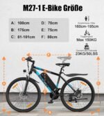 VARUN E Bike, 27.5" Ebike Herren Damen mit APP, 48V 624 Wh Akku, Bis zu 100 KM, 250W Motor, 21-Gang E-Bike Mountainbike mit 4 Fahrmodi, Elektrofahrrad Herren Damen für Pendeln, Bergig, EU-Konformes