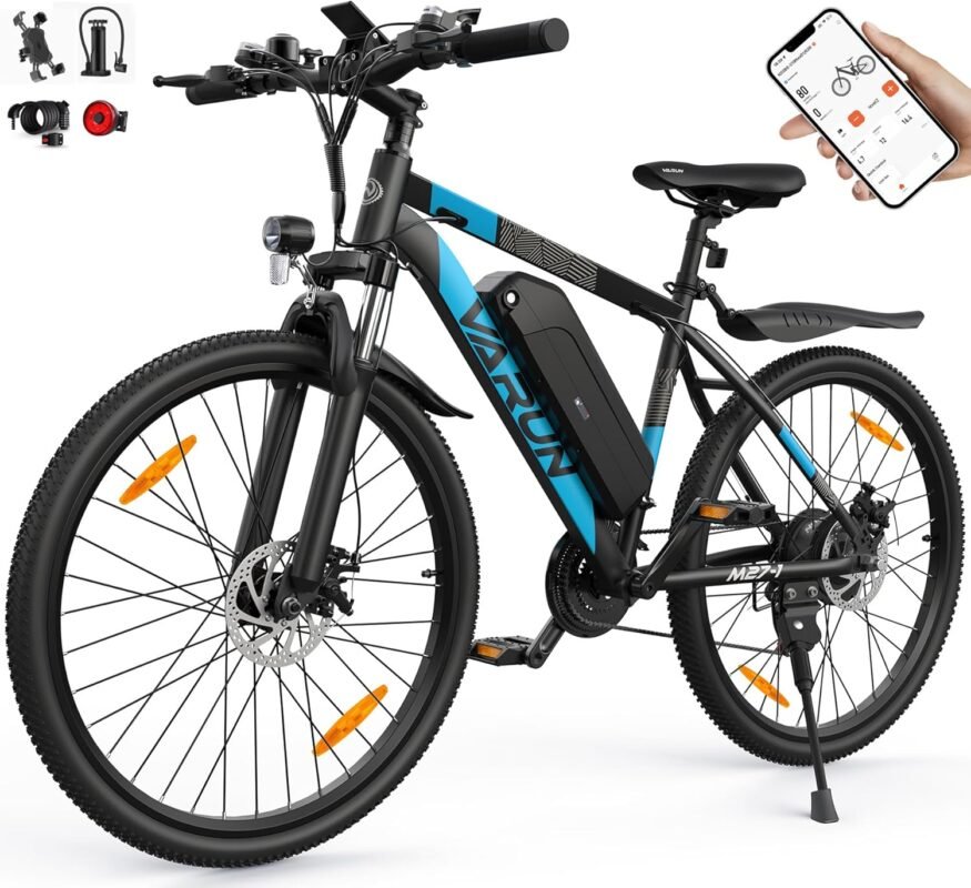 VARUN E Bike, 27.5" Ebike Herren Damen mit APP, 48V 624 Wh Akku, Bis zu 100 KM, 250W Motor, 21-Gang E-Bike Mountainbike mit 4 Fahrmodi, Elektrofahrrad Herren Damen für Pendeln, Bergig, EU-Konformes