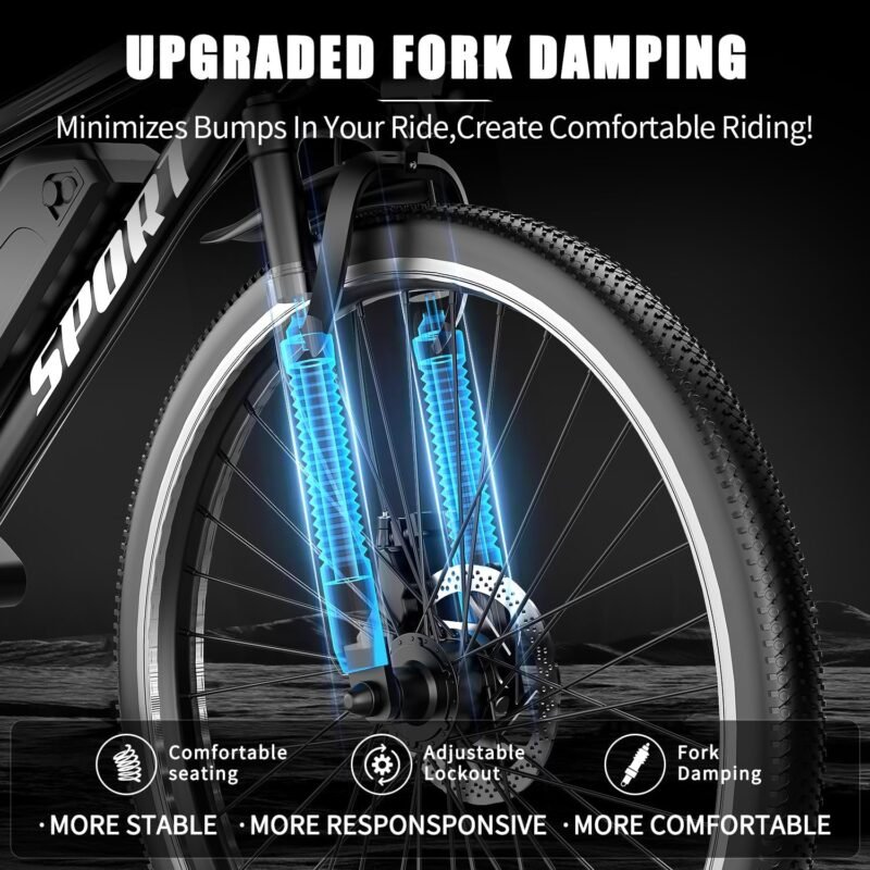 ASKGO E Bike, 26 Inch E-Bike Men Women with Pair of Disc Brakes, 48 V 10 Ah Battery, 80 km Range, Off-Road E-Mountain Bike, 7 Gears Electric Bicycle for Mountains and Commuting, Multifunctional