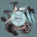 SAXXX E Bike Damen 28 Zoll Tiefeinsteiger mit 36V 13Ah Akku, Elektro Fahrrad Erwachsene mit Scheibenbremse, 7 Gang Kettenschaltung Pedelec mit Federgabel, Gepäckträger für Damen/Frauen Herren/Männer