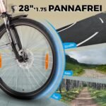 SAXXX E Bike Damen 28 Zoll Tiefeinsteiger mit 36V 13Ah Akku, Elektro Fahrrad Erwachsene mit Scheibenbremse, 7 Gang Kettenschaltung Pedelec mit Federgabel, Gepäckträger für Damen/Frauen Herren/Männer